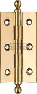 Narrow Range Cabinet Hinges - Ball tips, Polished brass (unlacquered)